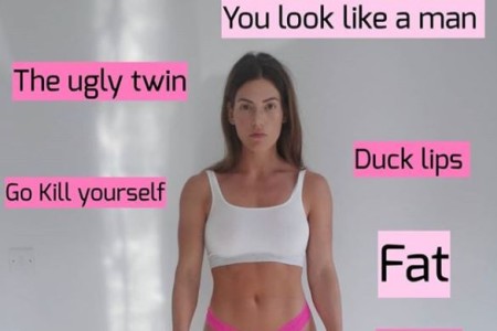 Jenny West posting a picture with comments she faces online.