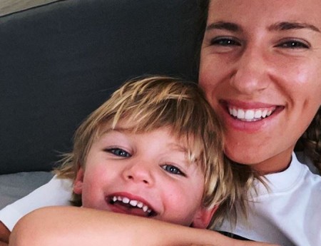 Victoria with her son, Leo.