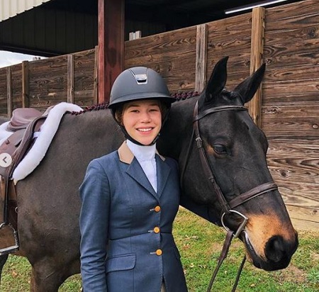 The aspiring equestrian Sophia Strahan with her horse Zeus.