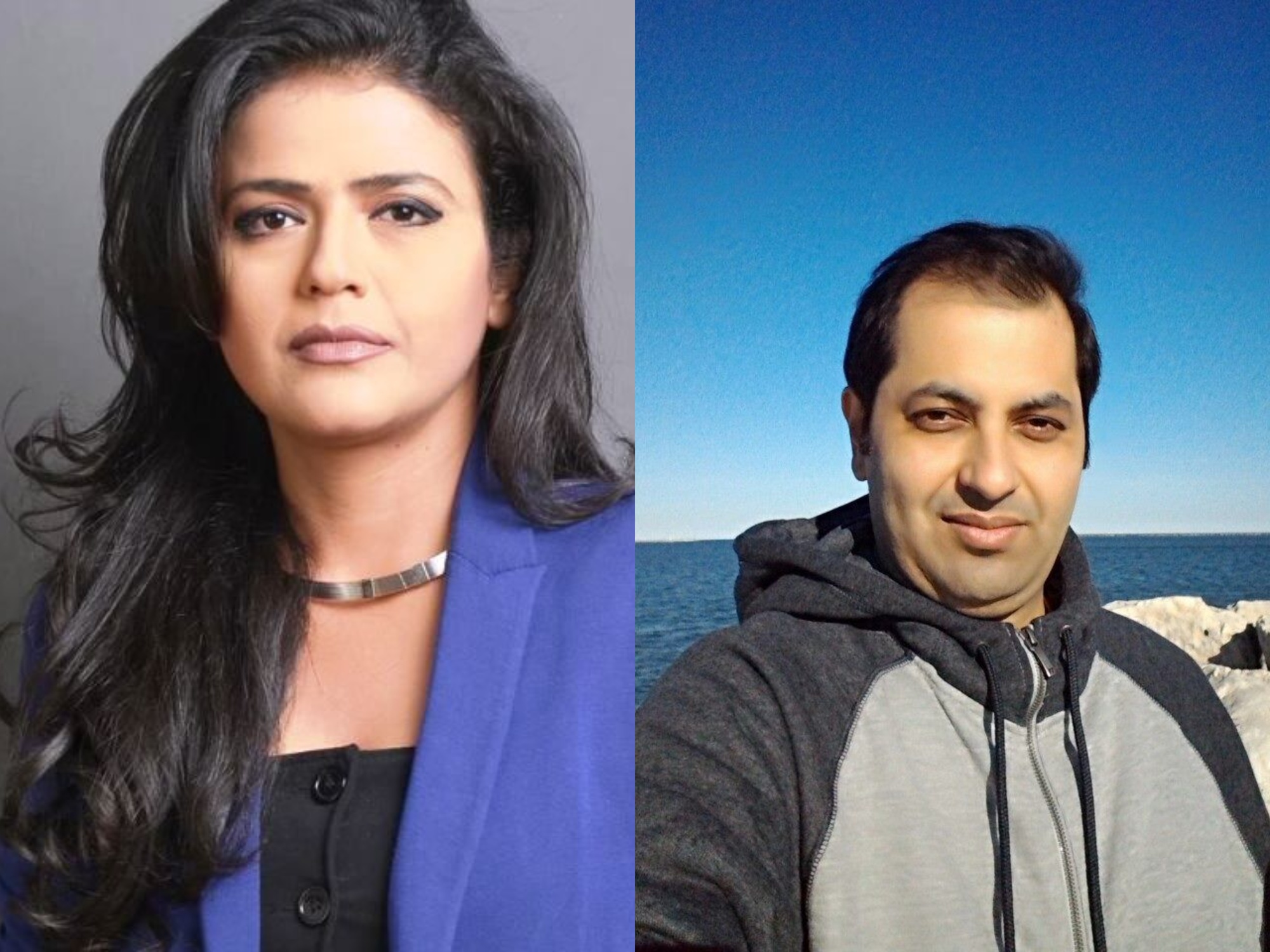 Sweta Singh with her husband, Sanket Kotkar.