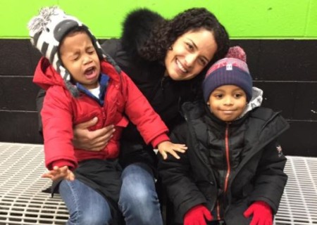 Diana Perez with her children.