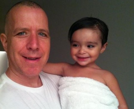 James with his daughter, Nina.