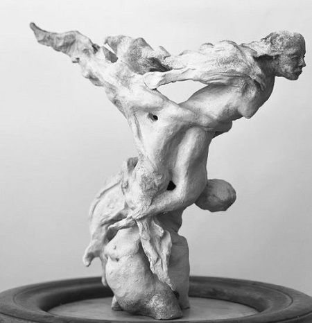 The sculpture made by Leslie Stefanson.