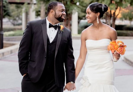 Blayne and James on their wedding day.