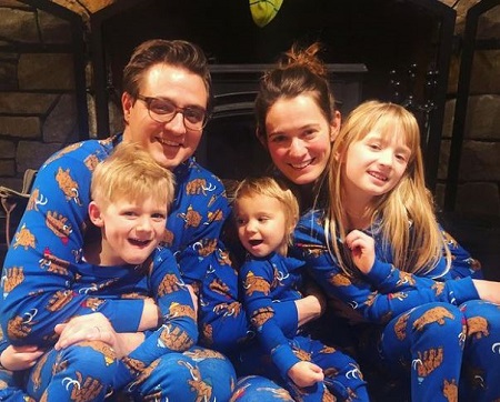 Kate and Chris Hayes with their three kids, Ryan Elizabeth (right), David Emanuel (left), and Anya Hayes (middle).