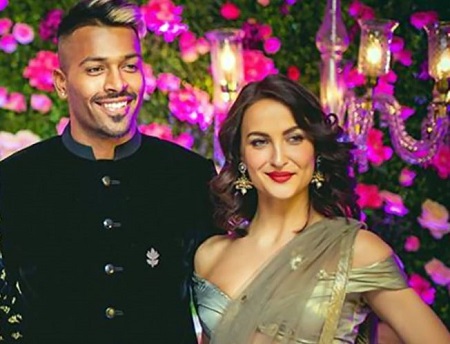 The actress Elli Avram with her rumored boyfriend, Hardik Pandya (cricketer).