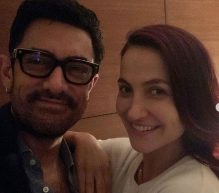 The Swedish-born actress Elli Avram with the Bollywood star, Amir Khan.