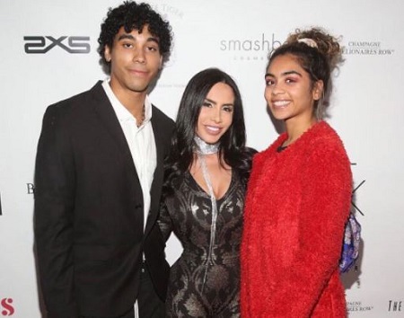 Nikki Giavasis with her son Jordan Giavasis and daughter Taylor Giavasis (right).