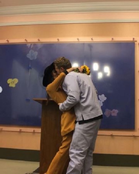 Sebastian Bear-McClard and Emily Ratajkowski During Their Wedding Day