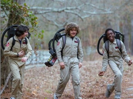 Caleb McLaughlin With His Co-stars, Finn Wolfhard and Gaten Matarazzo