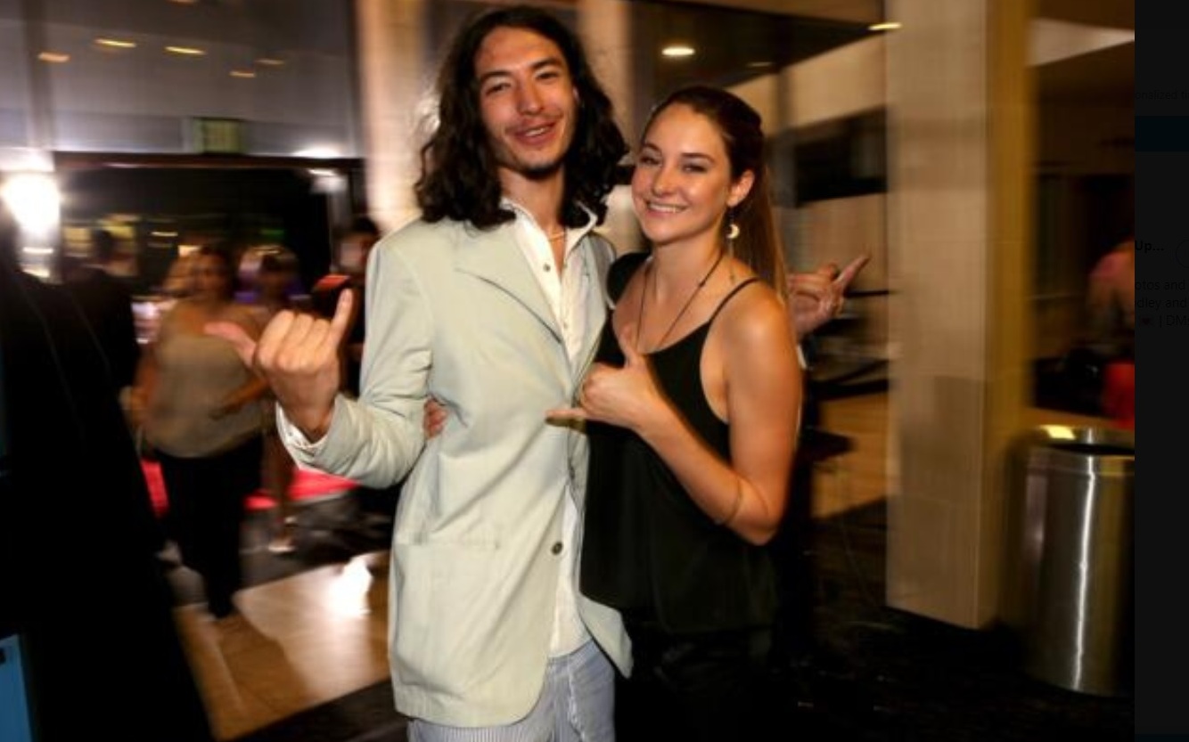 On the right side is Shailene Woodley, and on the left side of the photo, Ezra Miller is enjoying their party.