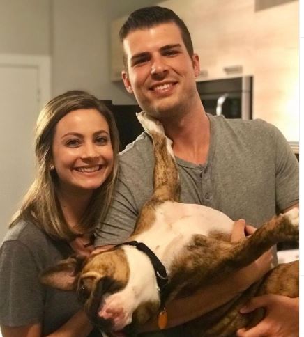 The meteorologists Brandon Orr and Allison Rogers