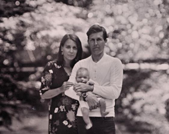 Hallie Jackson and Frank Throp with their daughter Monroe, aka Ro.