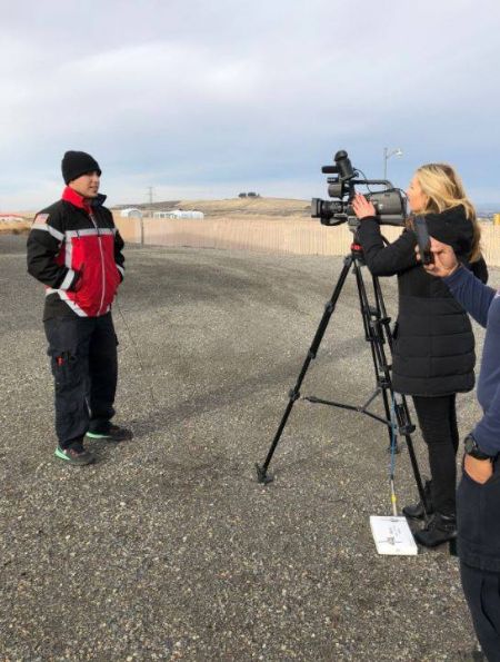 Carissa taking some interview shots with the Benton County Fire-Fighters. 