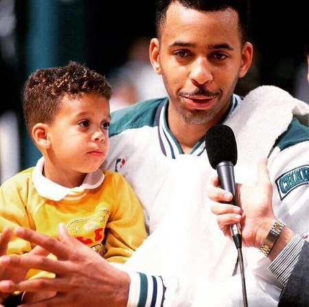 Seth Curry With His Son, Carter Lynn Curry