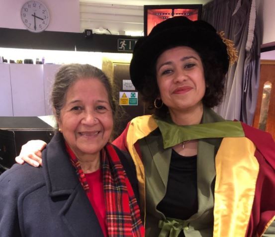  The British journalist Samira Ahmed with her mother Lalita Ahmed. 