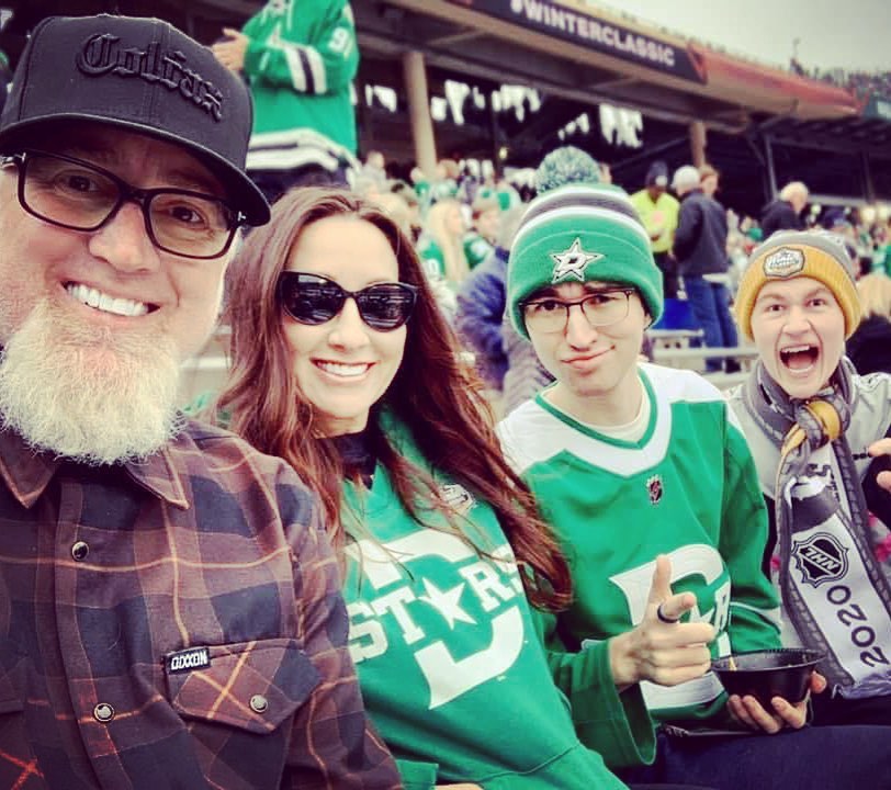 Shag with his small family.