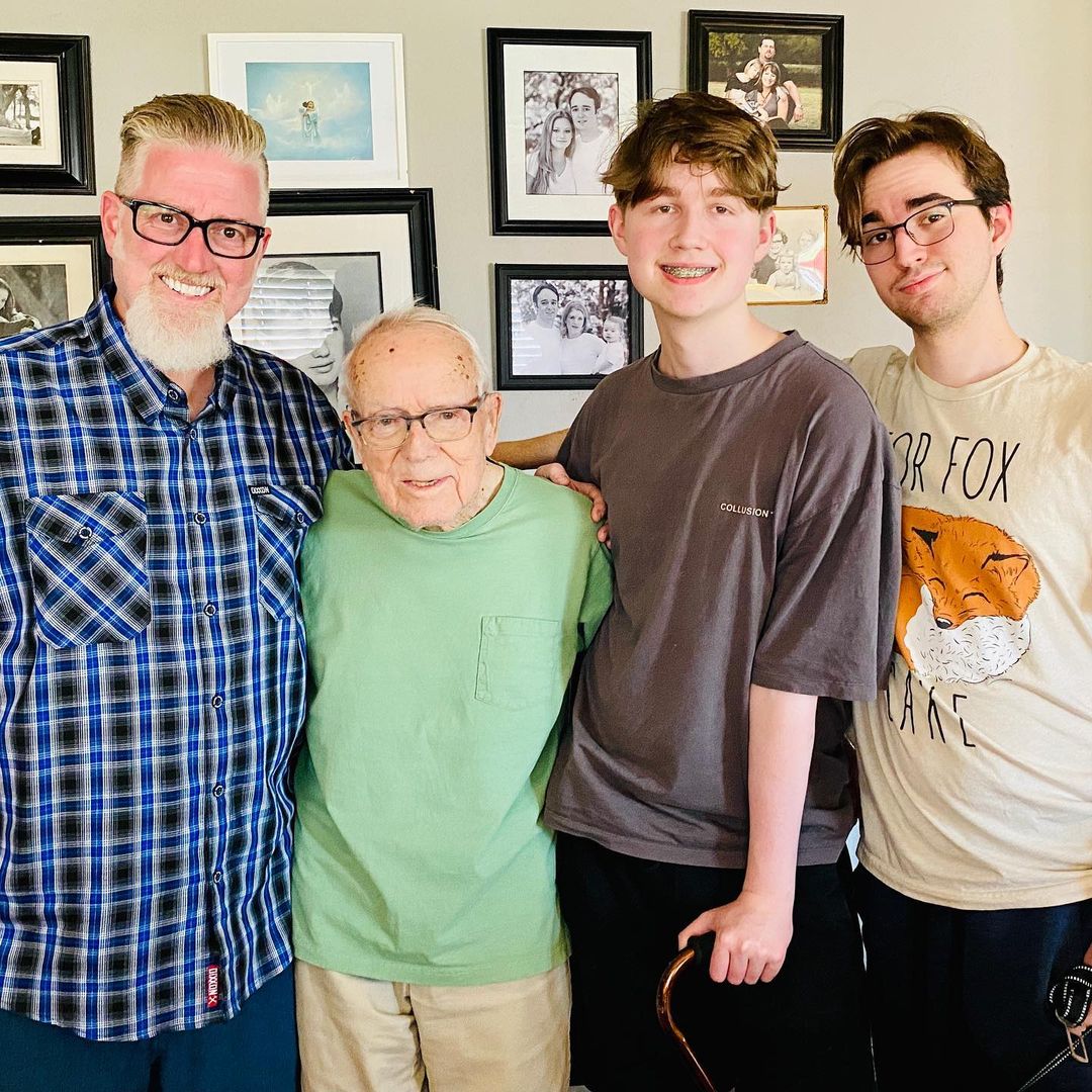 Shag Arrington with his boys and father, US Air Force Tech Sergeant.