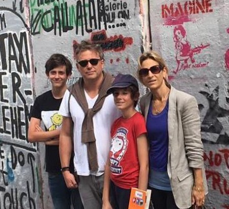 Emily Spain with her husband Mark and sons Milo (left), Max Gwynne.