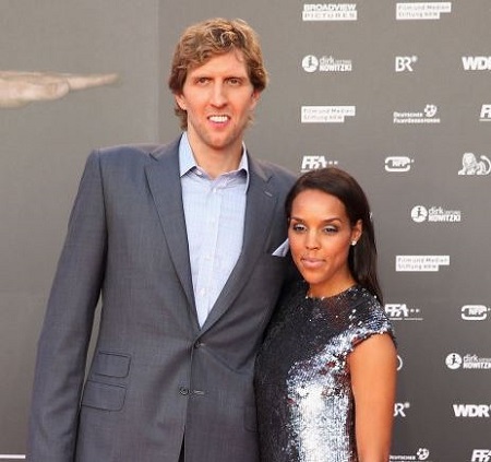 Dirk Nowitzki and Jessica Olsson Nowitzki attended the premiere of the film 'Nowitzki. Der Perfekte Wurf' in Germany.