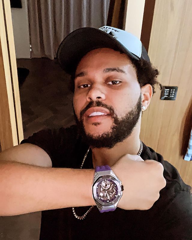 The Weeknd's selfie of him posing with his watch.