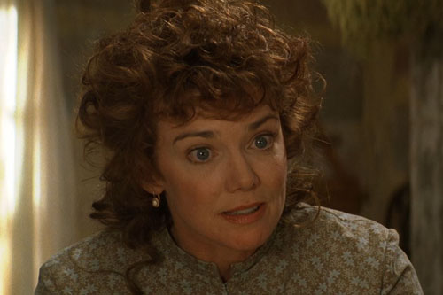 Photo of Radha Delamarter during a movie scene.