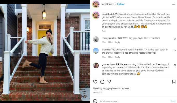 Loreili Hutch in Instagram about her house. 