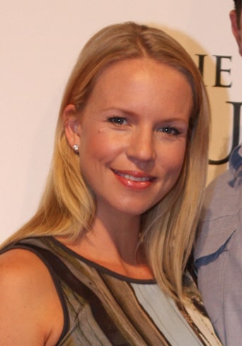 Jessica Napier with her blonde hair