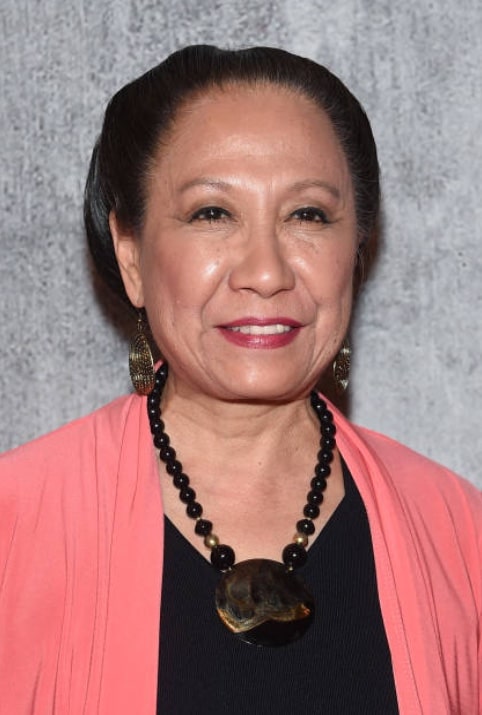 Jade Wu posing for a photoshoot wearing garland and pink outer