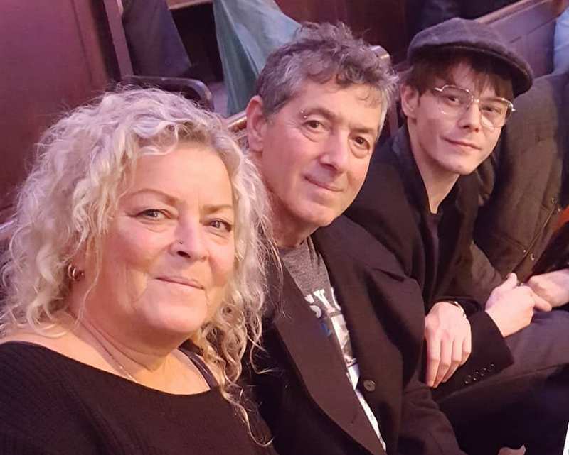 Crispy Heaton's wife Shelly lowe and his son Charlie Heaton in a frame