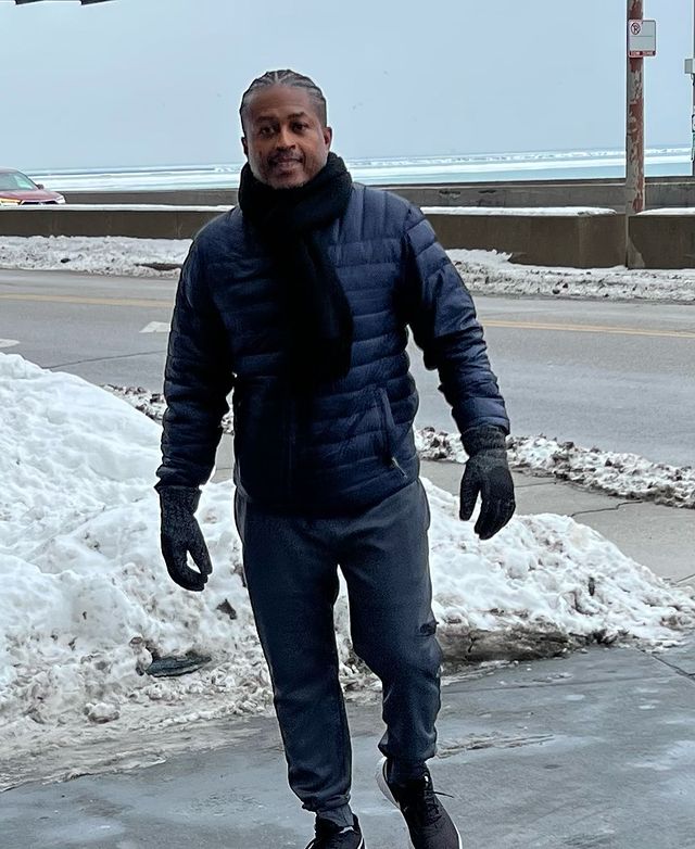 Pictures of Larron Tate posing for a photoshoot 