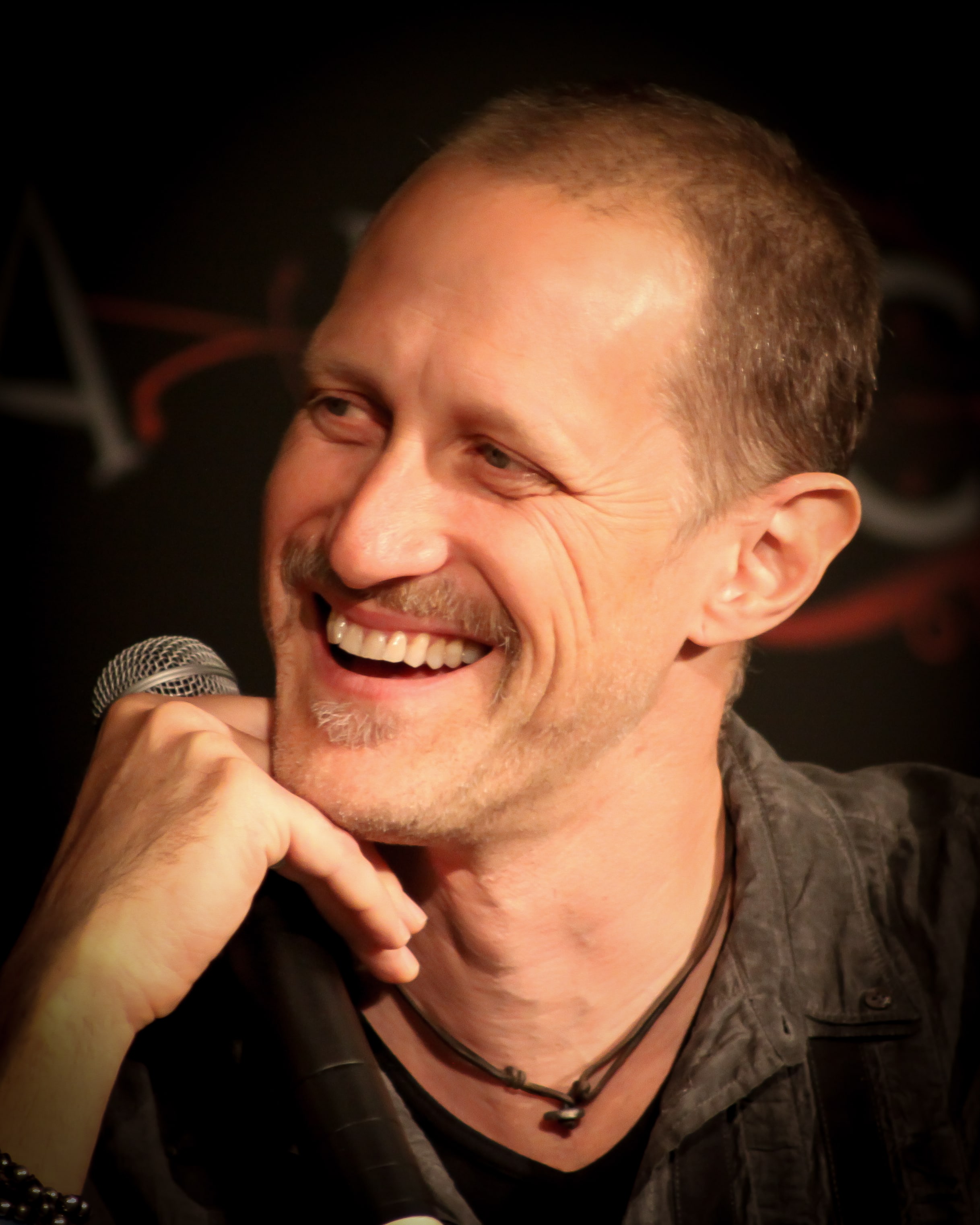 Christopher Heyerdahl in a smiley face