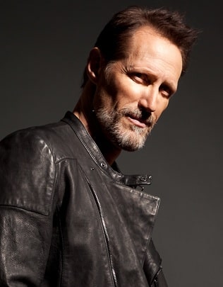 Christopher Heyerdahl was captured in a black leather jacket