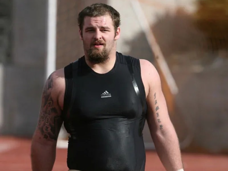 Mike Golic jr wearing black t-shirt