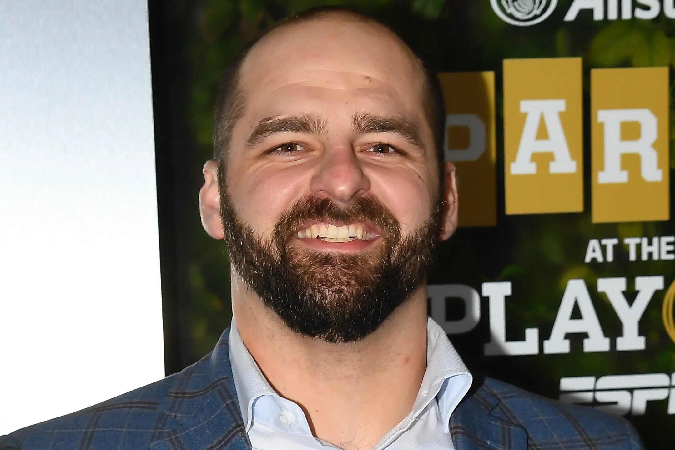 Mike Golic jr in a smiley face. 