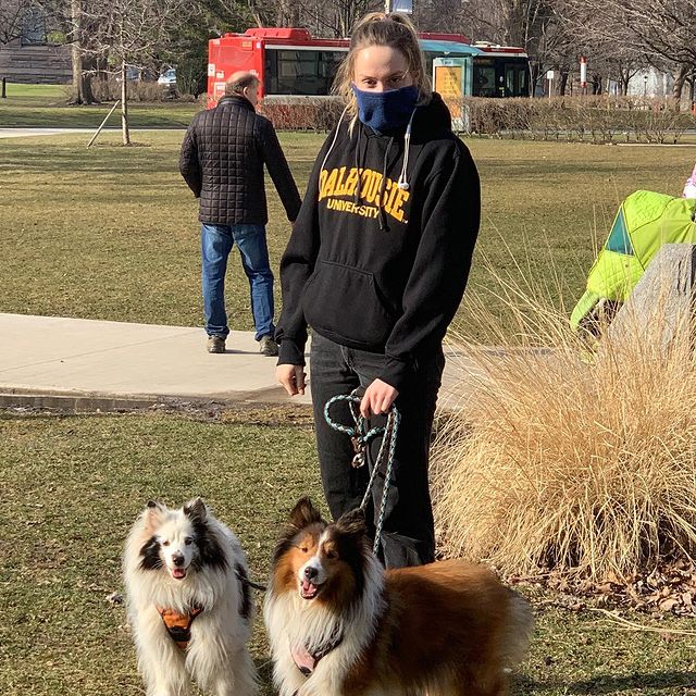 Ella Jonas Farlinger with her Dogs