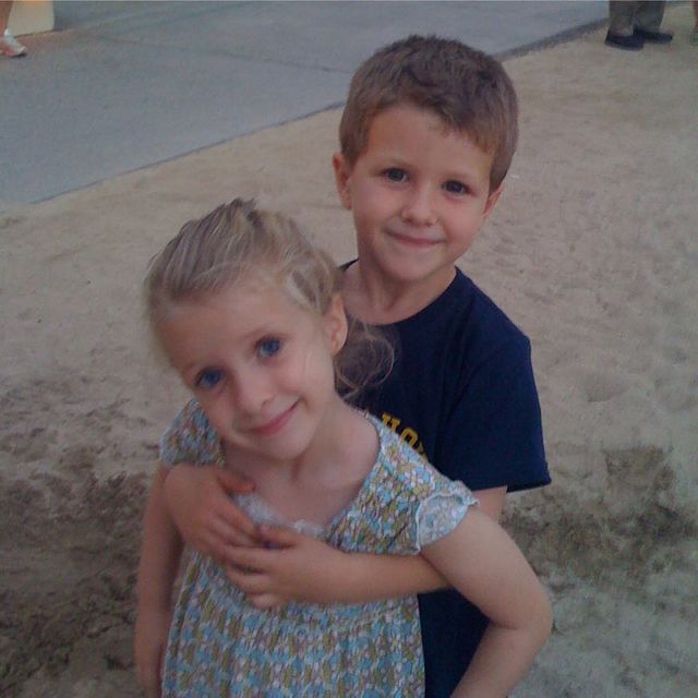 Ethan Wacker and his sister Christian Wacker in his childhood days