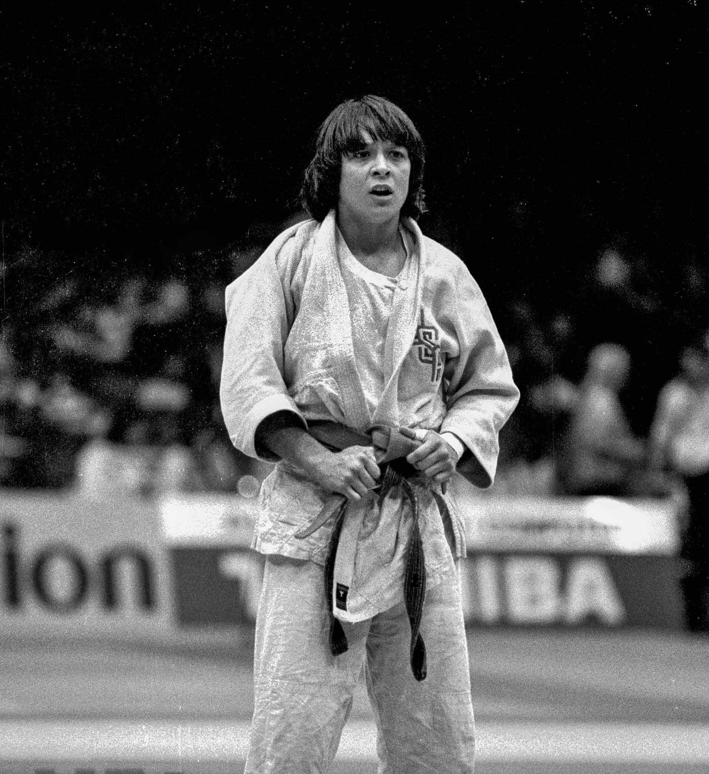 AnnMaria De Mars  was captured wearing dress of Judo 