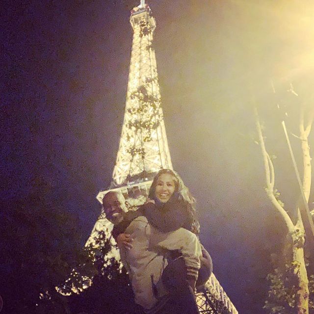 Picture of Leilani Malia Mendoza and her husband, Brian McKnight during a photoshoot in Eiffel tower.