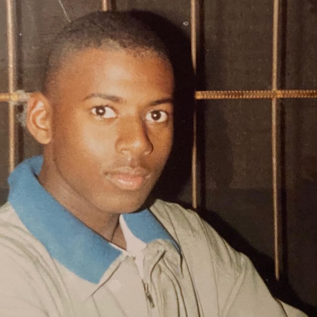 Romany Malco posing for a photo shoot when he was in high school. 