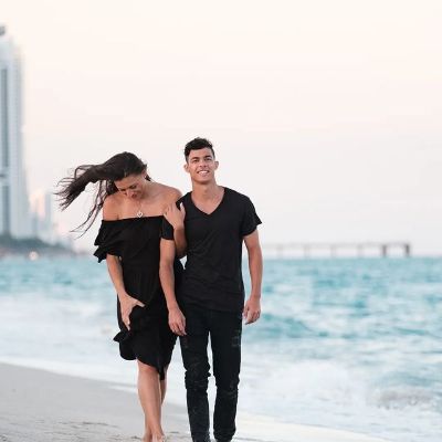Picture of Giovanna Yannotti with her son Joseph Angle on a beach.
