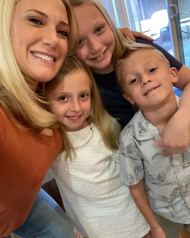 Amber Theoharis with her children Dylan Mattea, Dylan Mattea and Tyson