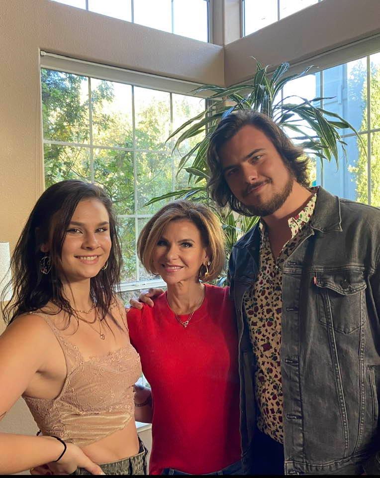 Picture of Elizabeth Theroux and her children Tobias Wisner and Rhys Clem