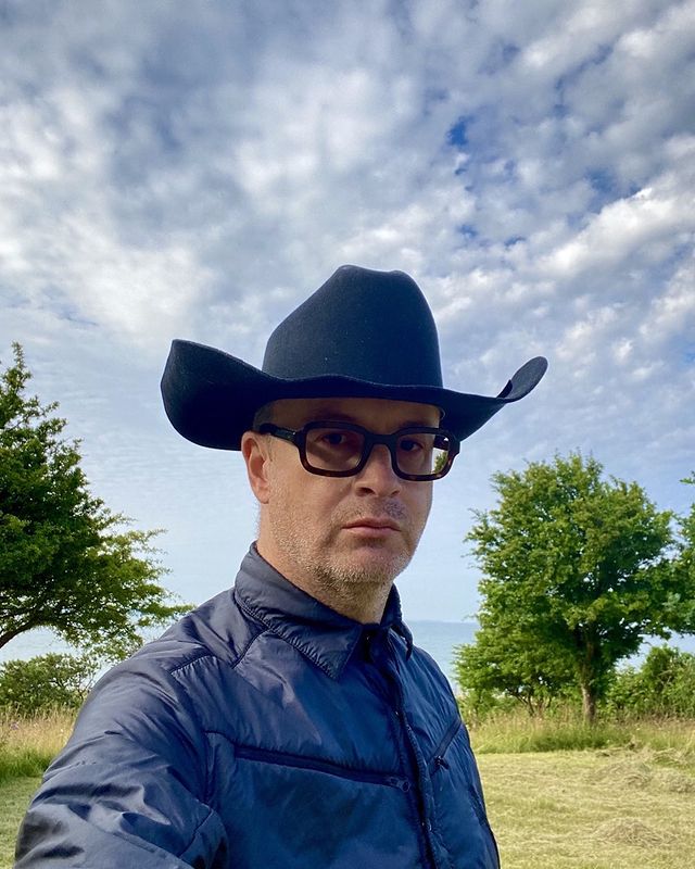 Liv Corfixen's husband Nicolas Winding Refn posing for a photoshoot 