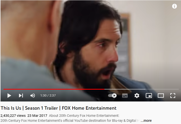 Screenshot of Logan Shroyer's This Is US trailer