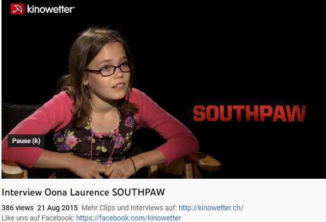 Screenshot of Oona Laurence's Interview in 2015