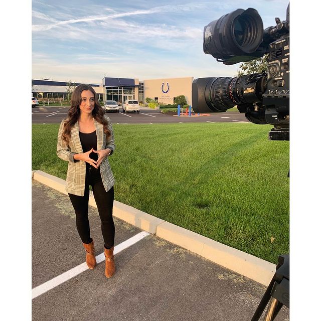 Taylor Tannebaum reporting in Indiana Farm Bureau Football Center - Colts Complex