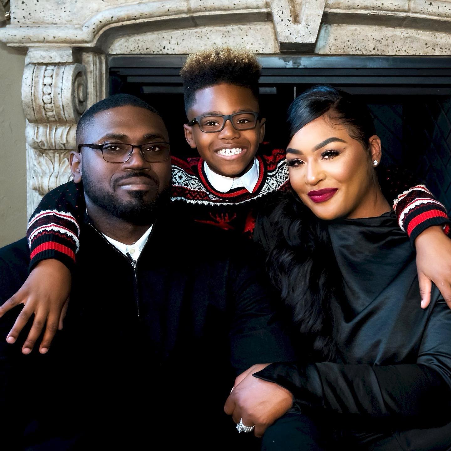 Picture of Brandi Maxiell, her husband Jason Maxiell, and their son Jason Maxiell II