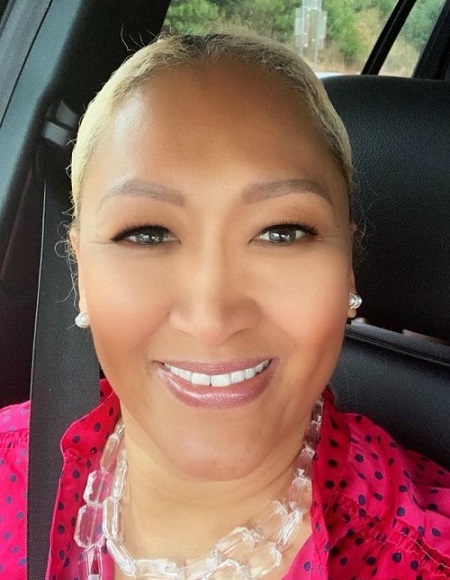 Hanne Norgaard posing for a photo shoot.