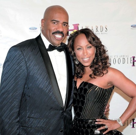 Steve Harvey with his current wife Marjorie Elaine Harvey.